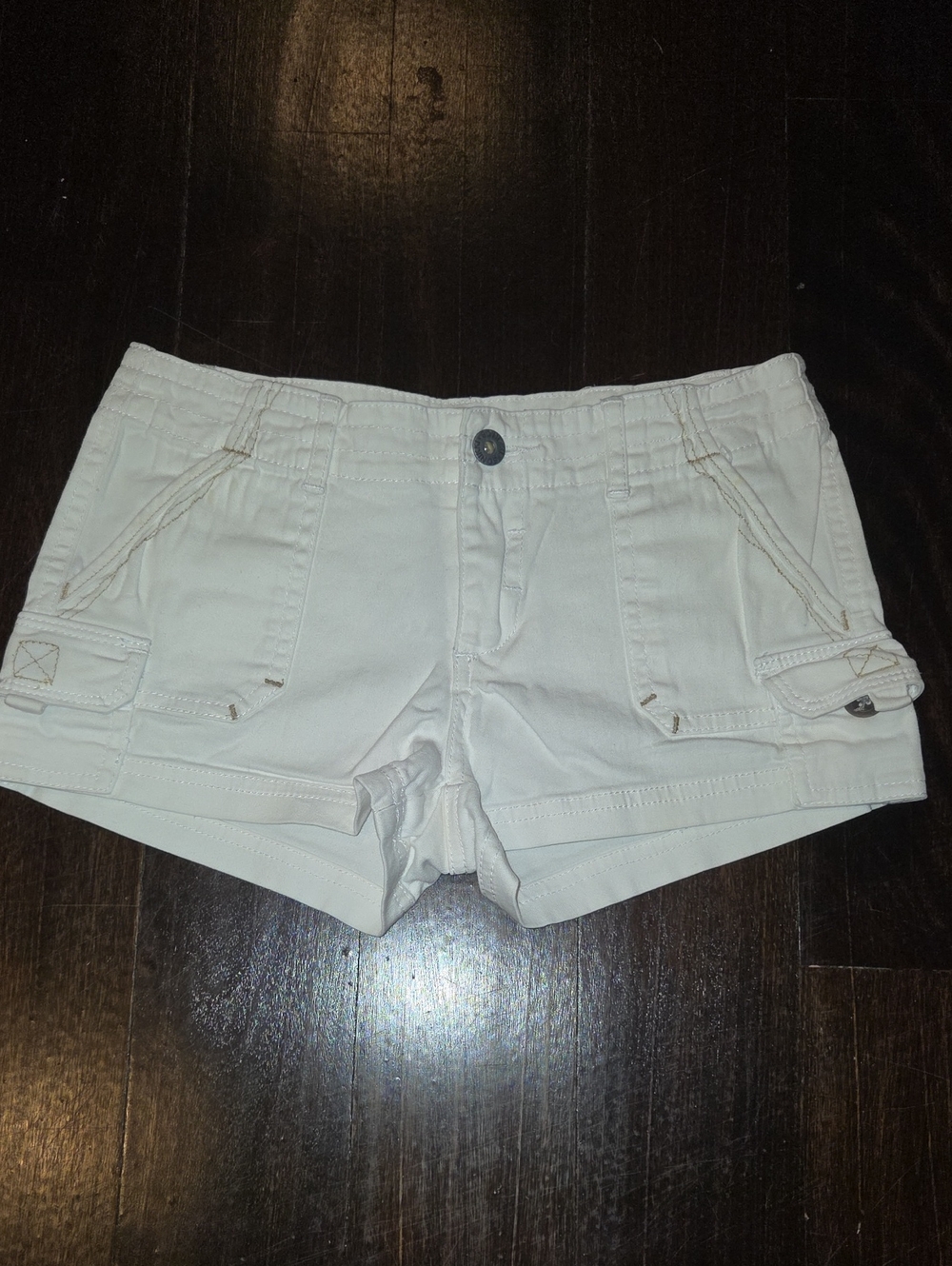 GIRL'S SO NIKKI WHITE DENIM JEAN CARGO SHORTS SZ 14 $49